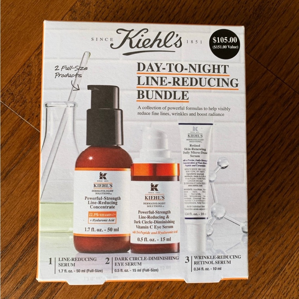 NWT Kiehl’s Day-to-Night Line-Reducing Bundle